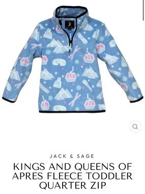 Jack + Sage Kids’ Kings & Queens of Apres 3/4 Zip Fleece Telluride Pullover